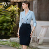 IWY/气质拼接西装连衣裙女中袖职业裙装假两件中袖套裙酒店接待工作服Q1000 商品缩略图2