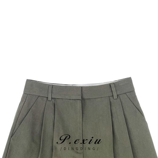 03-4潘依绣丁丁宠粉【现货】0603 夏季宽松百搭阔腿翻边西裤气质显瘦休闲裤 Z1333 商品图2