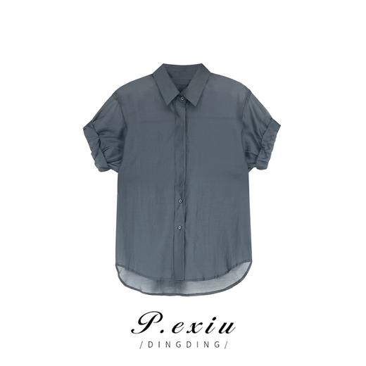 03-3潘依绣丁丁宠粉休闲宽松百搭显瘦短袖衬衫 K52631 商品图0