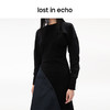lost in echo设计师品牌阔肩开衩收腰不规则拼接A型卫衣连衣裙女 商品缩略图2