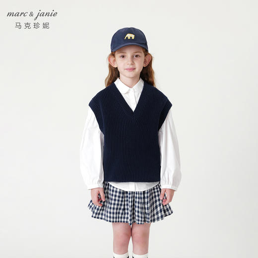 马克珍妮秋装新款 男童V领针织衫马甲毛衣 儿童上衣231820 商品图0