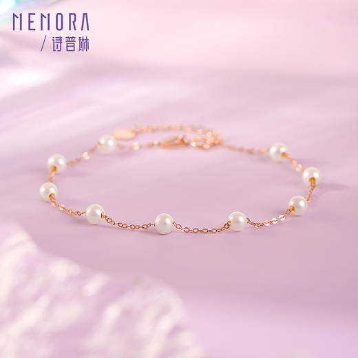 满天星珍珠手链18k金手饰精致秀气礼物MEMORA诗普琳ZBE00701	（线上专供) 商品图3