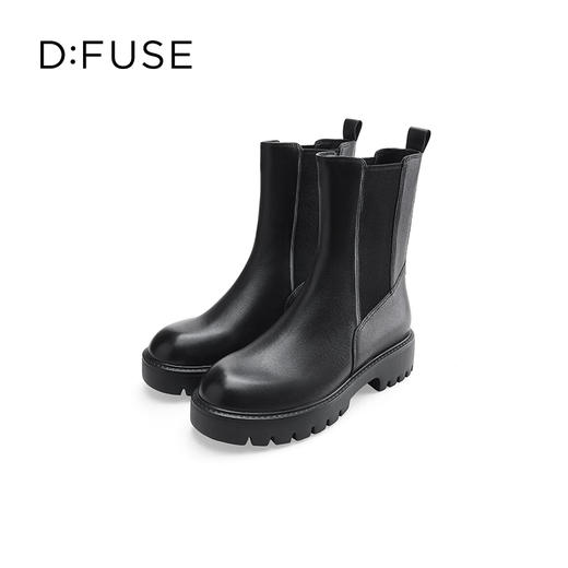 Dfuse迪芙斯冬新款牛皮大黄靴圆头厚底短靴女户外DF34116004 商品图8