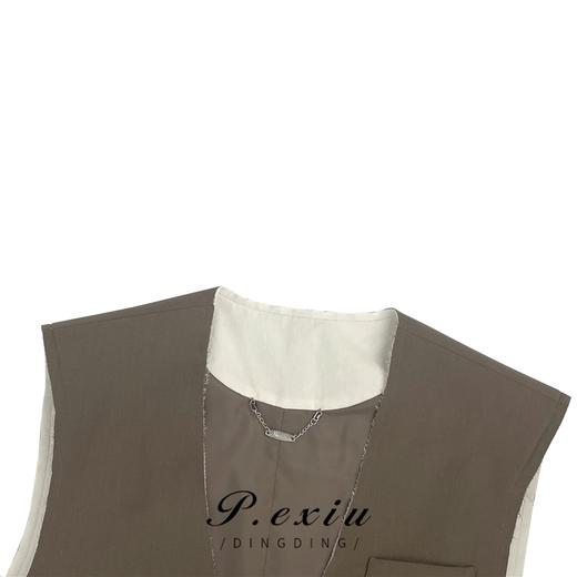 03-4潘依绣丁丁宠粉PanYiXiu/潘依绣【夏至未至】韩版V领无袖宽松简约西装马甲 SH2398 商品图2