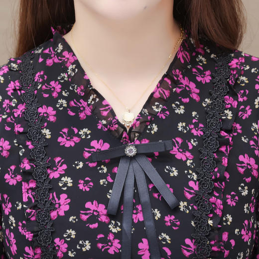 QYM MWA06-1-Y拼结假两件连衣裙时尚木耳印花裙 商品图3