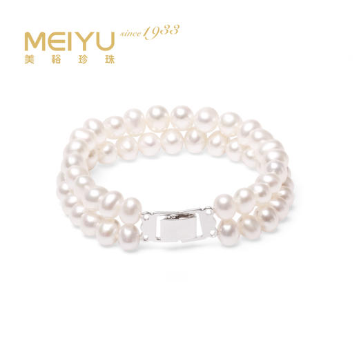 美裕 淡水珍珠花样手链  6.5-7.5mm白 双排 103397 商品图0
