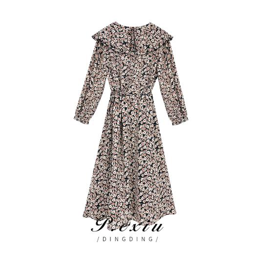 04-6潘依绣丁丁宠粉【歌剧院】春夏减龄圆领碎花长袖连衣裙 W-61242 商品图1