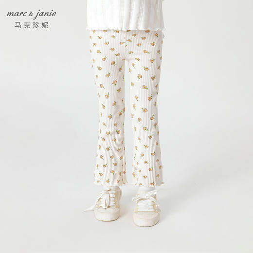 马克珍妮秋装新款 女童无感印花弹力针织打底裤喇叭裤231892 商品图2