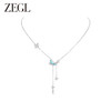 ZEGL设计师月桂女神系列星月流苏925银项链女月光石中秋节锁骨链 商品缩略图0
