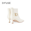 Dfuse迪芙斯冬季新款复古短靴细高跟踝靴加绒加厚DF34116016/DF34118016 商品缩略图7