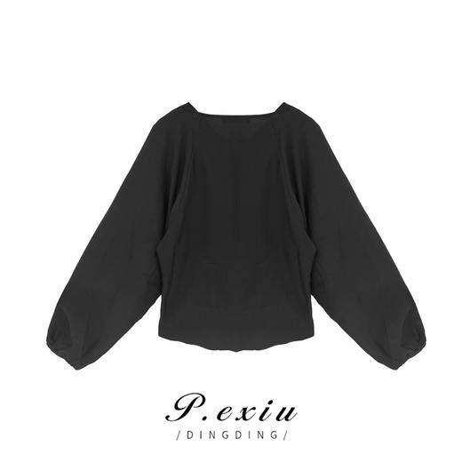 04-6潘依绣丁丁宠粉 新款纯色宽松百搭套头-天-丝-长袖衬衫 Z2046 商品图1