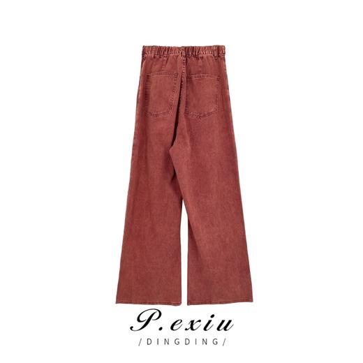 08-2 潘依绣丁丁宠粉美式复古洗水做旧宽松牛仔裤  Z66157 商品图1