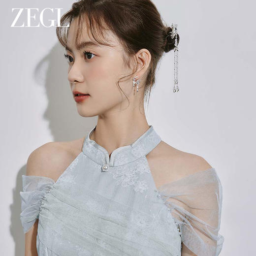 ZEGL设计师月桂女神系列月光石发簪女款古风高级感新中式汉服钗子 商品图2