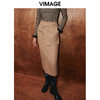 VIMAGE纬漫纪冬季新品高腰纯色显瘦设计小众半身裙V2006619 商品缩略图2