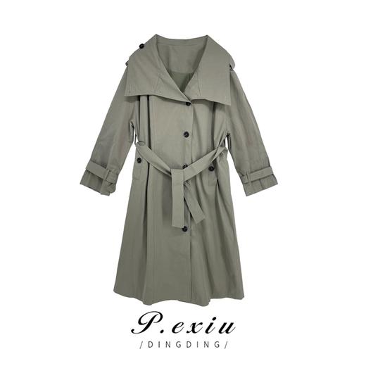 04-6潘依绣丁丁宠粉【大女主】翻领长款风衣  W-61088 商品图0