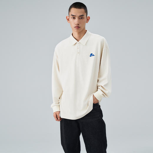 西遇长袖POLO领T恤男新款简约通勤针织面料上衣11832218 商品图0