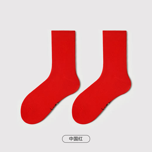 都市丽人都市锋尚简约系列精梳棉袜子中筒袜中厚款男士常规袜新年本命年红品FC3CB4 商品图7