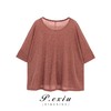 03-4潘依绣丁丁宠粉【玫瑰云霞】亚-麻-夏季宽松显瘦短袖T恤 W-61322 商品缩略图1