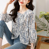秋季新款，七分袖别致上衣女设计感小众洋气时尚碎花雪纺衬衫KQL-310H622 商品缩略图3