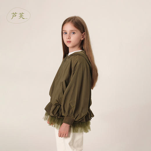 【马克珍妮 芦芙】春装新款 女童花苞廓形连帽外套230168 商品图2