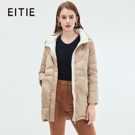 EITIE爱特爱冬季新款连帽保暖女中长款羽绒服7211925 商品图0