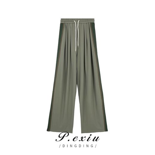 01-1 潘依绣丁丁宠粉【潇洒姐姐】韩版时尚潮流侧条纹松紧腰直筒休闲裤 W-61187 商品图0