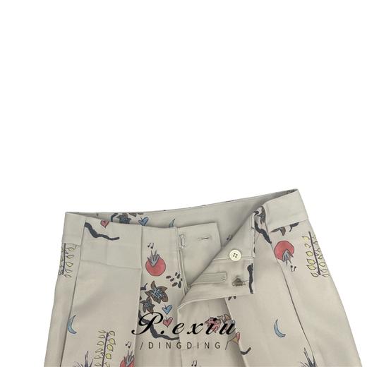 01-1潘依绣丁丁宠粉【普罗旺斯】春夏设计感小众垂感西裤印花直筒休闲裤 SH5017 商品图2