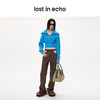 lost in echo设计师品牌小众拉链高翻领修身短款撞色线迹短款毛衣 商品缩略图4
