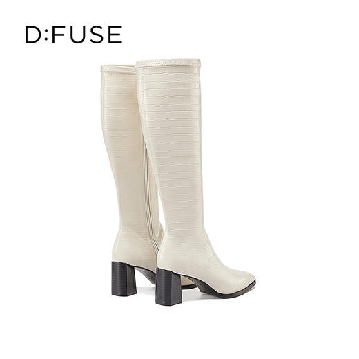 Dfuse迪芙斯冬季新款百搭弹力及膝高靴瘦瘦靴高跟长靴DF34117049 商品图6