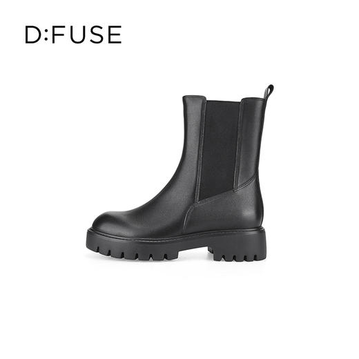 Dfuse迪芙斯冬新款牛皮大黄靴圆头厚底短靴女户外DF34116004 商品图7