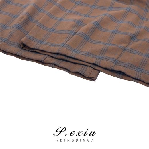 04-3潘依绣丁丁宠粉PanYiXiu/潘依绣【平面对格侧缝不对格】复古宽松格子休闲裤W-61502 商品图3