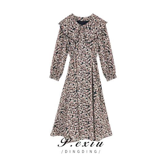 04-6潘依绣丁丁宠粉【歌剧院】春夏减龄圆领碎花长袖连衣裙 W-61242 商品图0