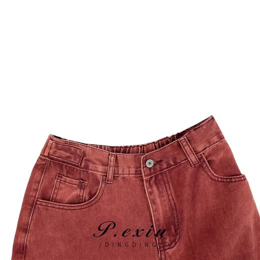 08-2 潘依绣丁丁宠粉美式复古洗水做旧宽松牛仔裤  Z66157 商品图2