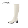 Dfuse迪芙斯冬季新款百搭弹力及膝高靴瘦瘦靴高跟长靴DF34117049 商品缩略图4