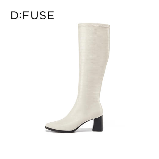 Dfuse迪芙斯冬季新款百搭弹力及膝高靴瘦瘦靴高跟长靴DF34117049 商品图4
