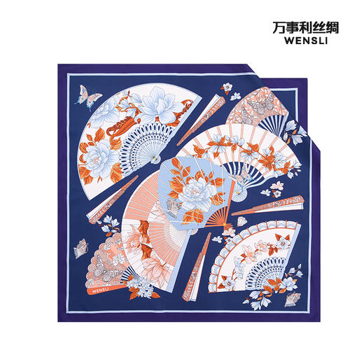 万事利“扇解人意”88厘米双面印花大方巾 商品图1