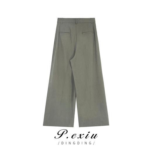 03-4潘依绣丁丁宠粉【现货】0603 夏季宽松百搭阔腿翻边西裤气质显瘦休闲裤 Z1333 商品图1