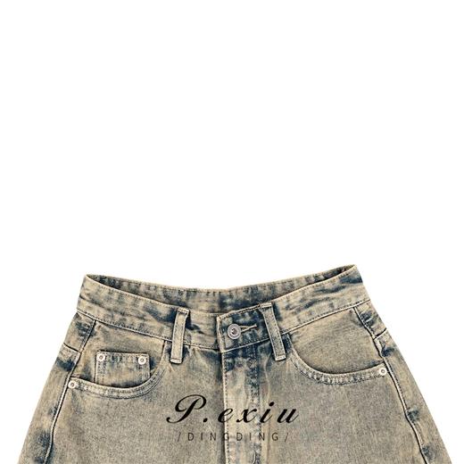 03-4潘依绣丁丁宠粉夏季时尚复古潮流重工高腰洗水牛仔短裤 D5838 商品图2