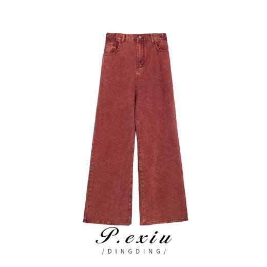 08-2 潘依绣丁丁宠粉美式复古洗水做旧宽松牛仔裤  Z66157 商品图0