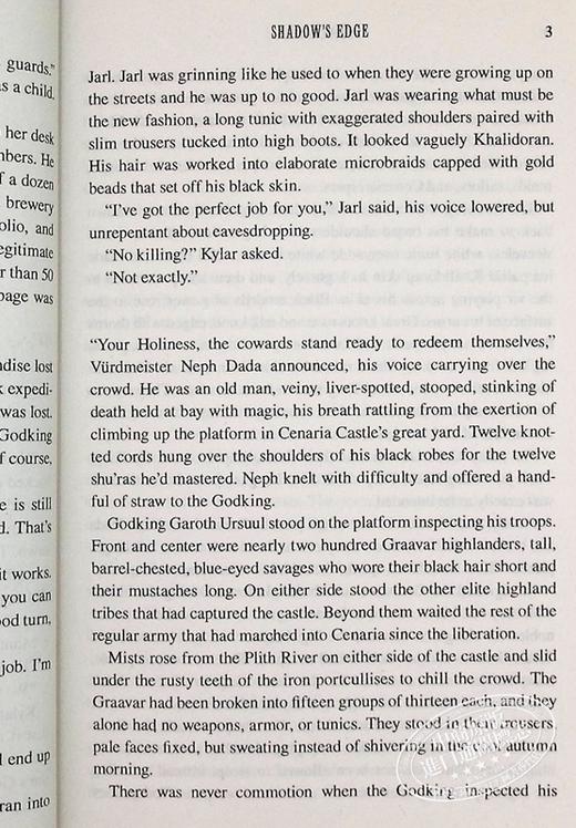 预售 【中商原版】夜天使系列 第2部 暗影边缘 Shadows Edge 英文原版 布伦特 维克斯 Brent Weeks 超人气奇幻新星 商品图5