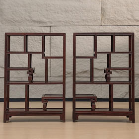 清 红木博古架摆件（一对）