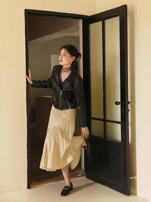 HeyDress法式风琴半身裙高腰显瘦百褶裙垂感A字半裙子 商品图4