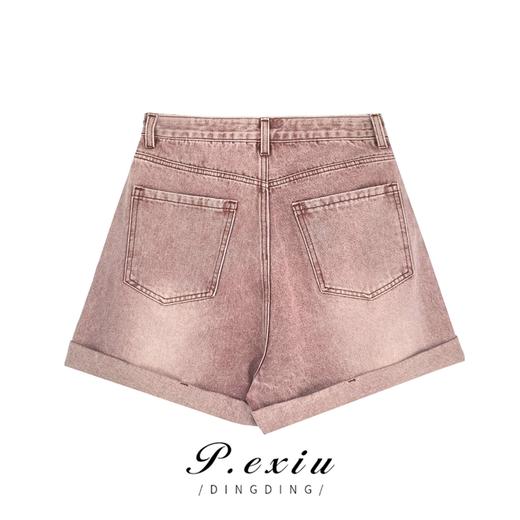 03-5潘依绣丁丁宠粉夏季复古水洗ins风宽松百搭时尚牛仔短裤 D5937 商品图1