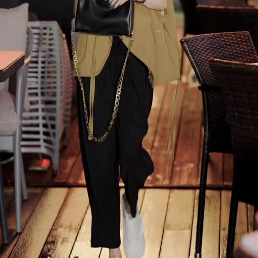 03-2潘依绣丁丁宠粉 秋款竖坑条松紧腰哈伦休闲裤  P88229 商品图0