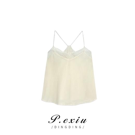 04-3潘依绣丁丁宠粉夏季蕾丝拼接气质丝绒吊带 Z1316 商品图0