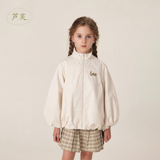 【马克珍妮 芦芙】春装新款 女童花苞廓形刺绣立领外套230501 商品图1