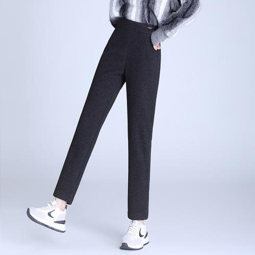 MYX-XS-6033-Y羊毛裤时尚女装毛呢裤高腰休闲裤厚款小脚裤时尚气质哈伦裤 商品图5