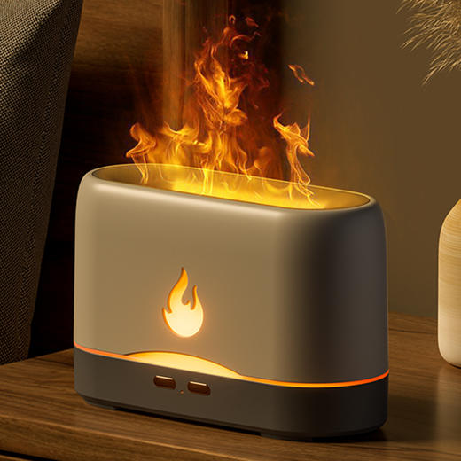 创意仿真【火焰香薰加湿器机】家用迷你爆品  桌面智能可添加精油   秋冬超声波静音火焰加湿器 商品图2
