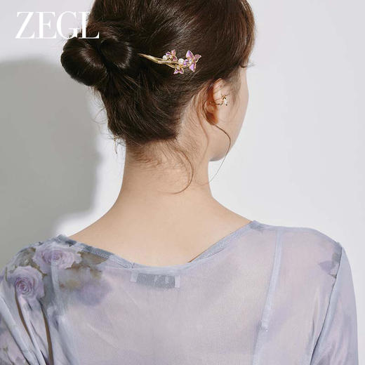 ZEGL设计师紫丁香系列古风发簪女款高级感人造珍珠新中式汉服钗子 商品图5