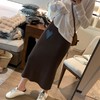 【爱心针织半身裙】秋冬高腰显瘦  中长款开叉包臀长裙   直筒a字裙子 商品缩略图3